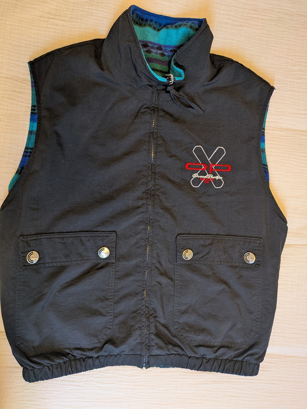 Retro Ocean Pacific Reversible Vest